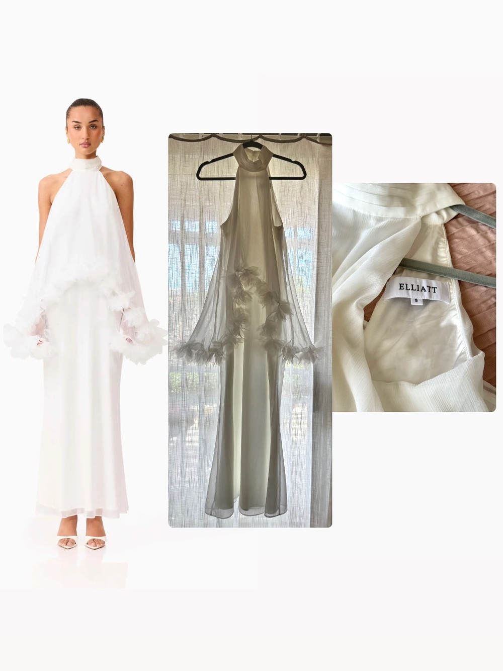 ELLIATT Poppy Cape Gown in White - Size Small🤍
